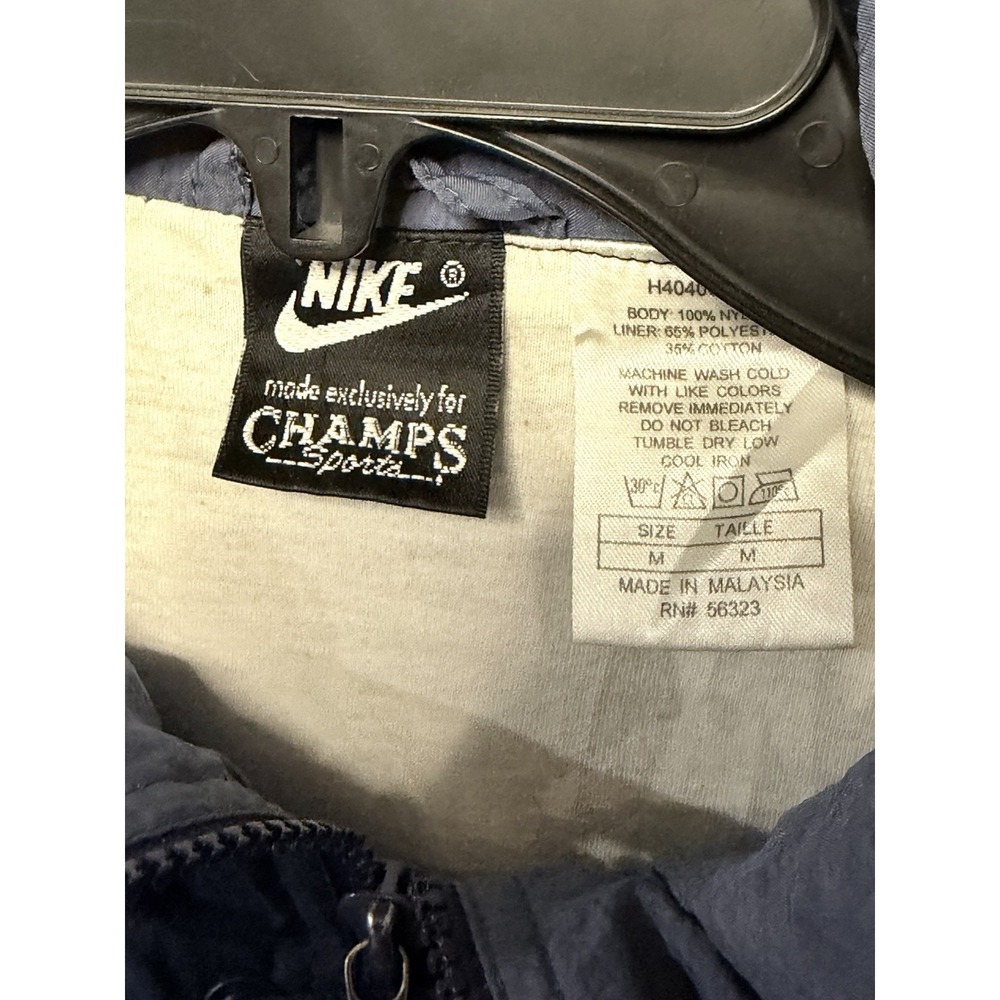 Vintage Nike Champs Sports Jacket M Blue Full Zip Windbreaker Nylon 90S - Picture 7 of 9
